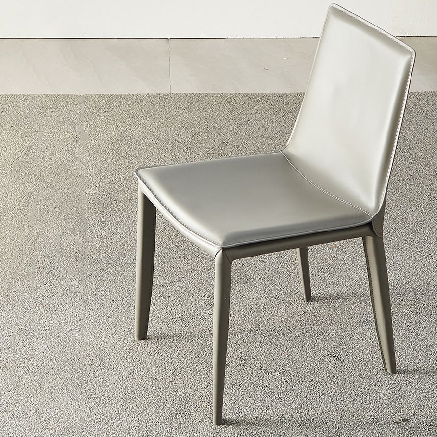Contemporary Armless Dining Chairs Faux Leather Dining Chair