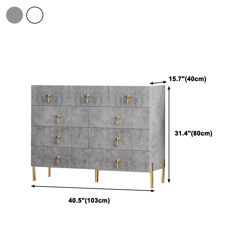 Modern Slate Storage Chest Vertical Dresser with Multi Drawers