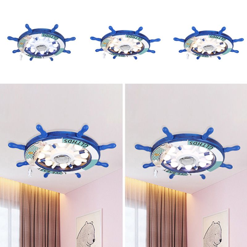 Éclairage encastré à gouvernail en métal, plafonnier LED bleu de Style méditerranéen