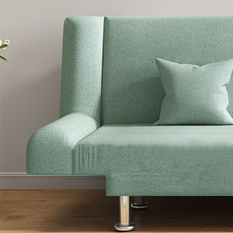 Modern Cotton Blend Round Arm Convertible Sofa Tight Back Foldable Sofa Bed