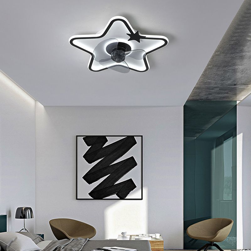 Ventilateur de plafond de style moderne Light LED MONT PLADIER LED AVEC OBRIQUE D'ACRYLIQUE POUR CHAMBRE