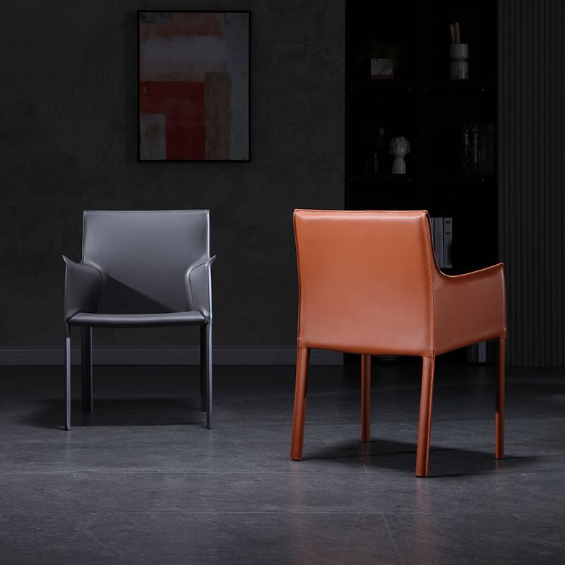 Chaise de salle à manger moderne en similicuir, finition mate, fauteuil de salle à manger Parsons