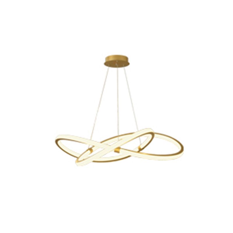 Lámpara de colgante LED de giro minimalista sala de estar de aluminio accesorio de iluminación de lámpara