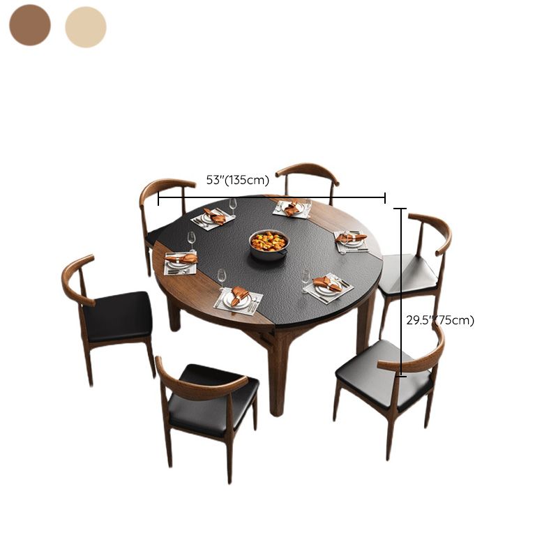 Modern Style Stone Dining Table Round 4 Legs Dining Site Table