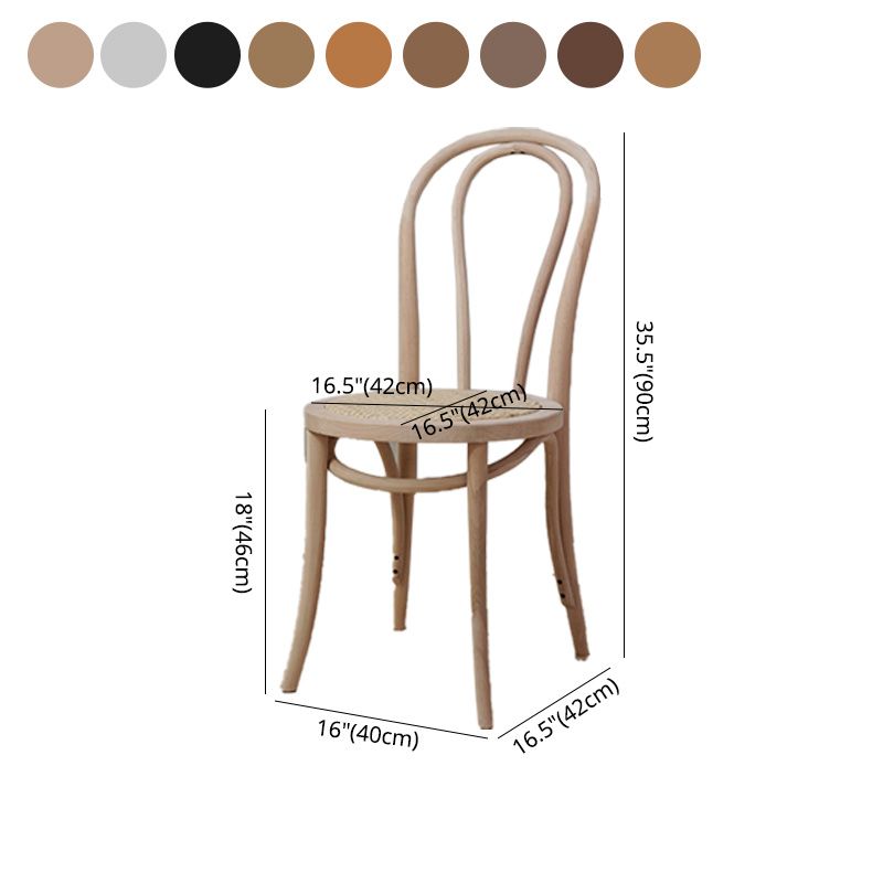 Farmhouse Wood Dining Room Chairs Open Back Dining Armless Chairs for Restaurant