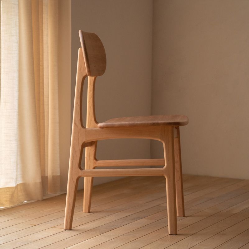 Modern Armless Dining Chairs Solid Wood Open Back Dining Chairs for Dining Room