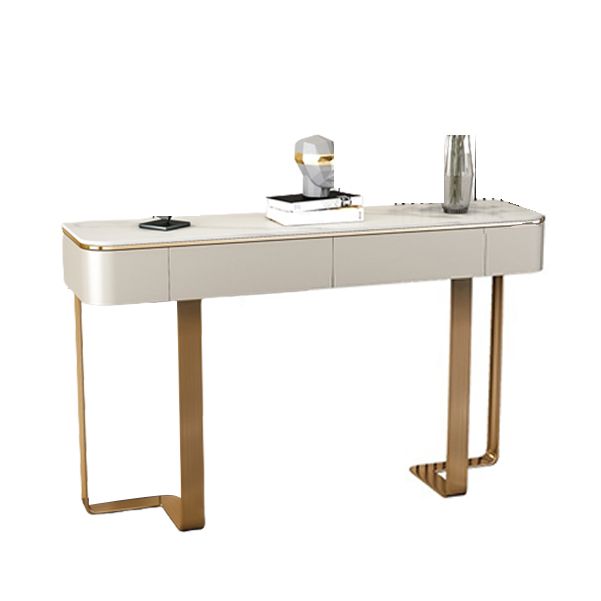 2 Drawers Console Table Modern Stone Accent Table for Hall , 33.46" Tall