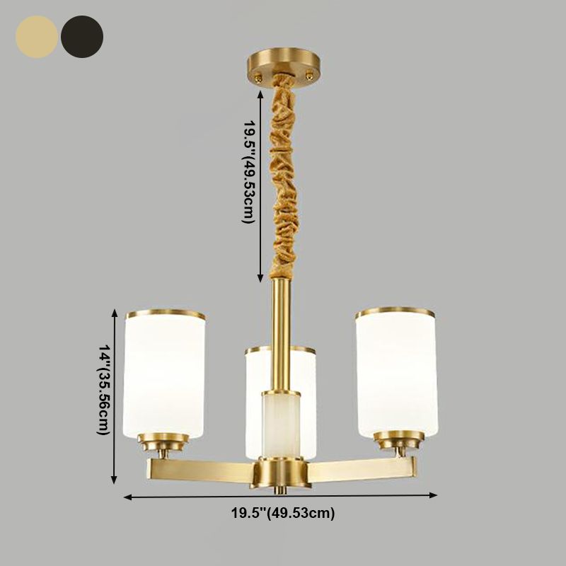 Lichte luxe stijl kroonluchter verlichtingsarmaturen cilindrisch koperen plafond kroonluchter