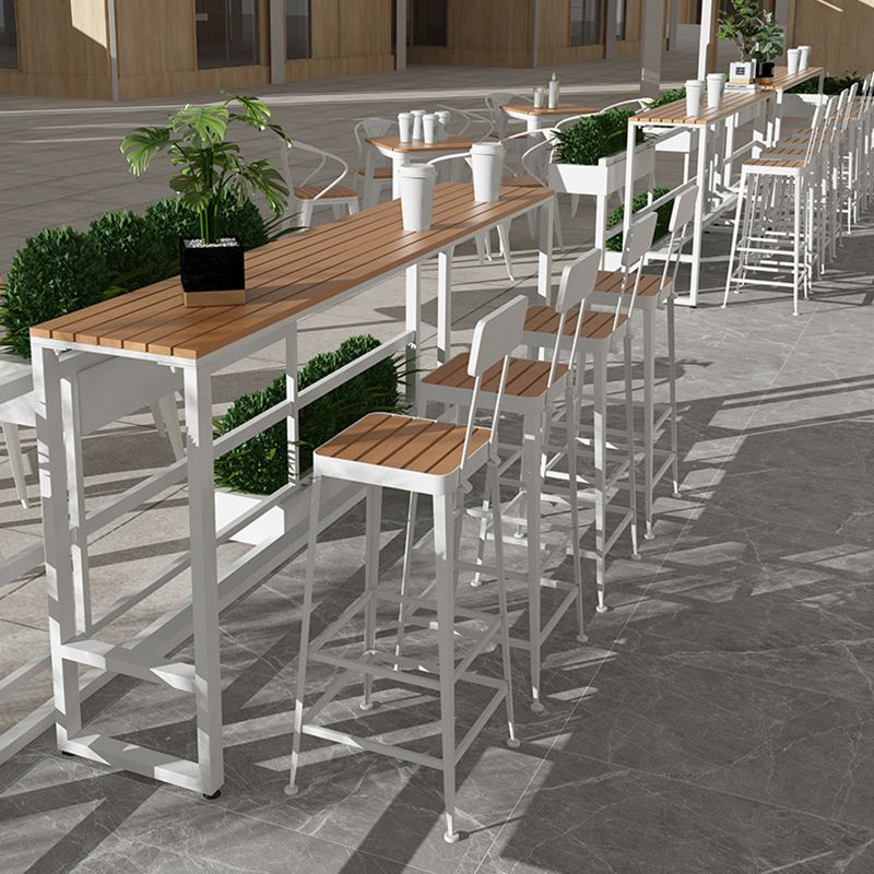 Rectangle Footrest Pub Dining Set 1/4/5 Pieces Outdoor Industrial Bar Pub Table Set