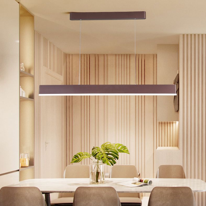 Contemporary Simple Style Rectangle LED Island Light Pendant Lights for Office