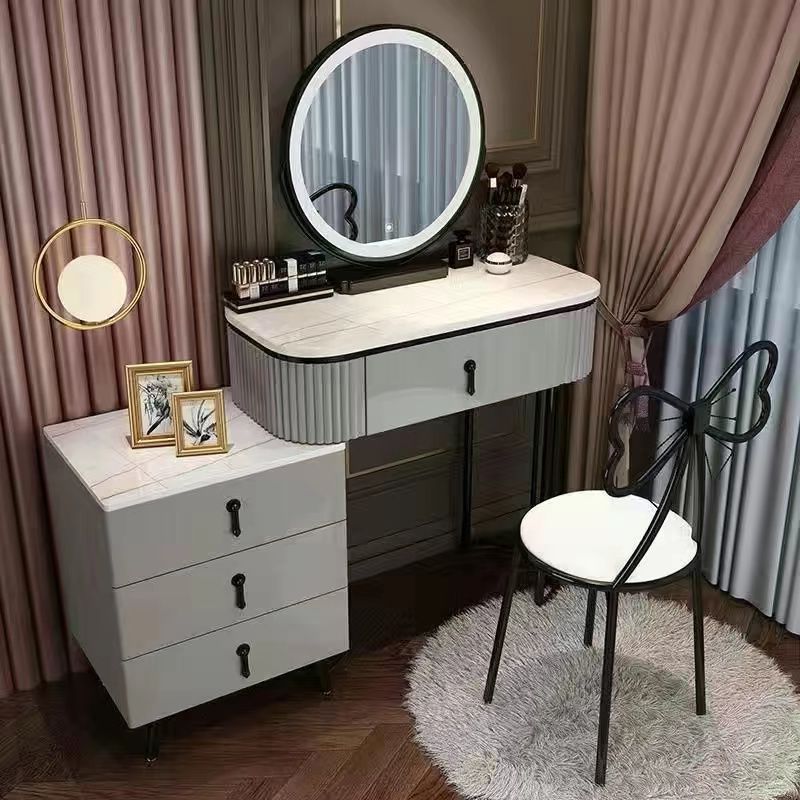 15" Wide Make-up Vanity Mirror Wooden Dressing Table with Drawer