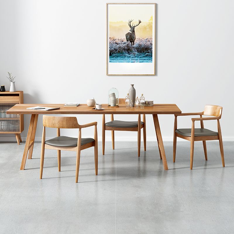 Rectangle Wooden Dining Table Modern Pine Table in Nature with Double Pedestal