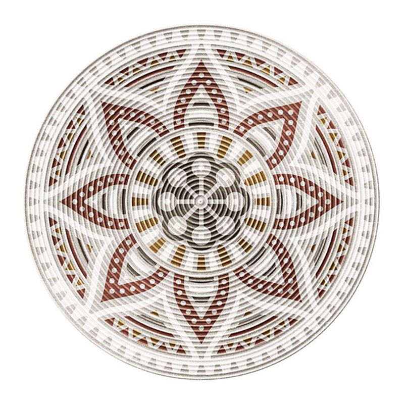 Printing Pattern Rug Polyester Round Carpet Non-Slip Backing Area Rug for Home Decoration