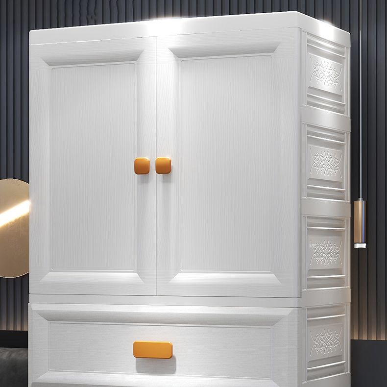 Modern Plastic Storage Cabinet for Bedroom Matte Finish Cabinet with Hinged Door