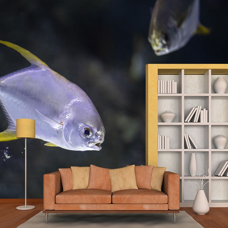 Seabed Mural Wallpaper Tropical Beach Style Mildew Resistant for Living Room