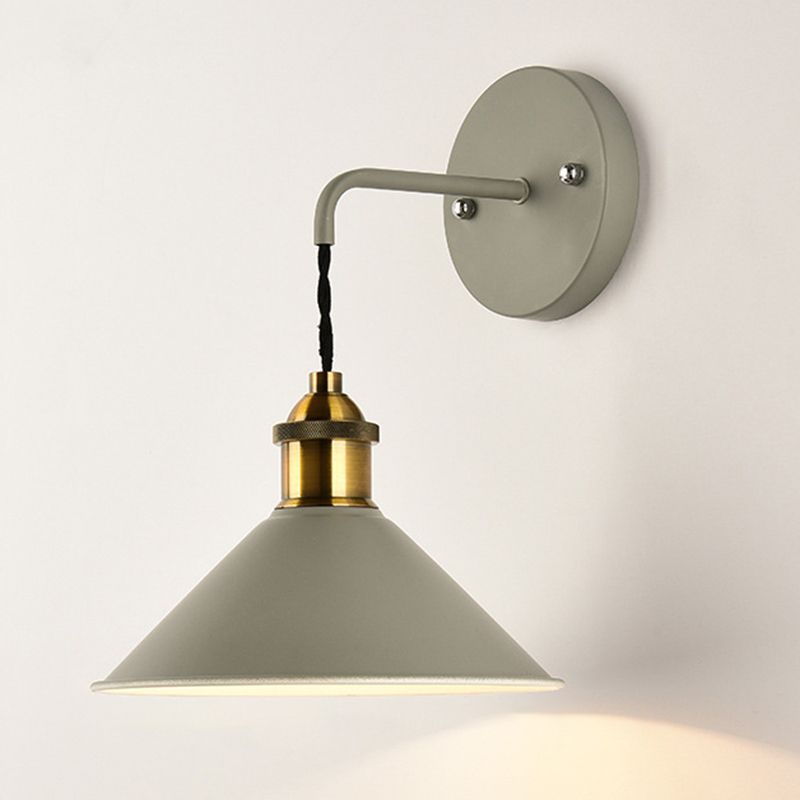 Macaron Cone Wall Sconce Lights Metallic Wall Sconce Lighting for Living Room