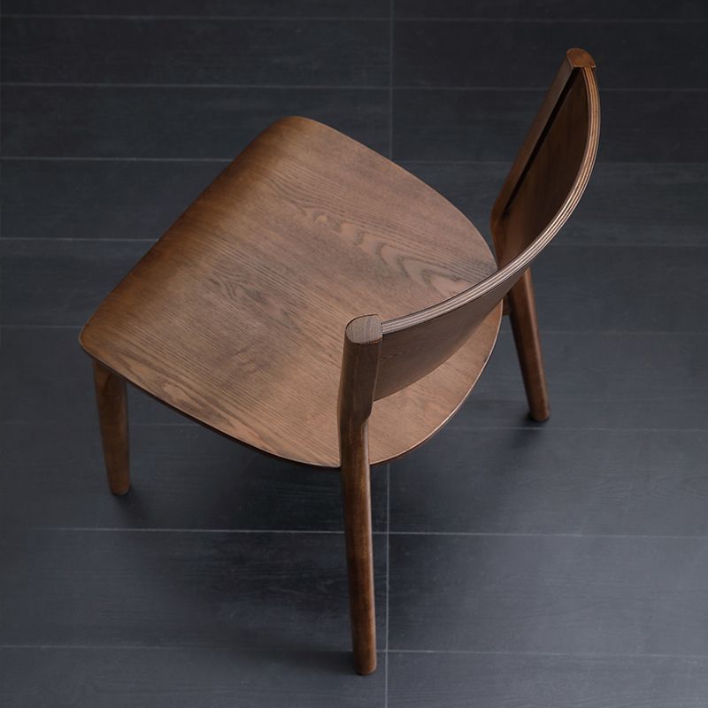 Contemporary Wood Dining Room Chair Armless Open Back Dining Side Chair