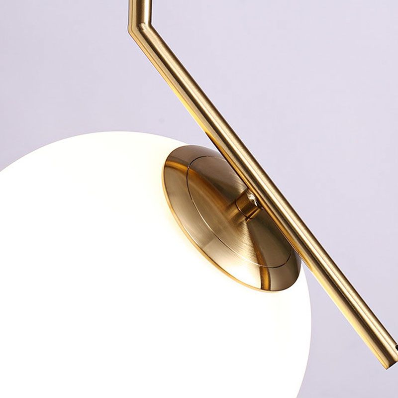 Colgante de forma de bola contemporánea de vidrio blanco 1 colgante de cabeza para comedor