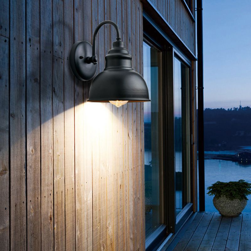 Dome Wall Mounted Lamps Vintage Industrial Metal Wall Sconces Lighting Fixtures for Courtyard