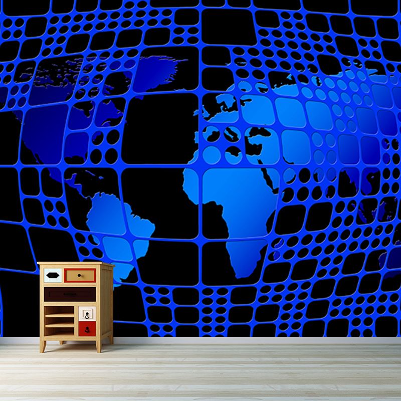 Decorative Wall Mural Wallpaper Map Illustration Sitting Room Wall Mural