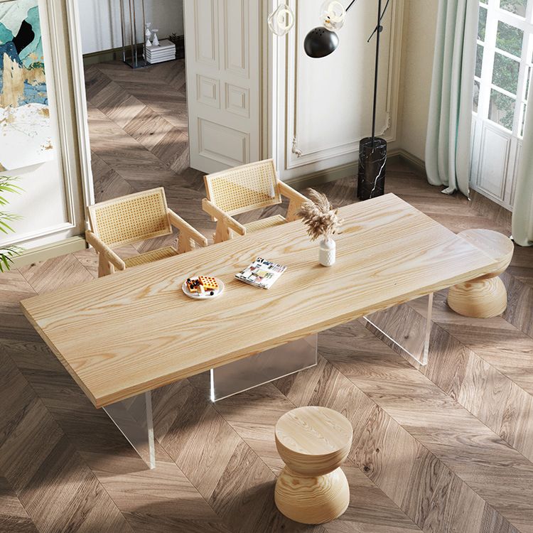 Pine Wood Dining Table Traditional Luxury Dining Table with 3 Legs