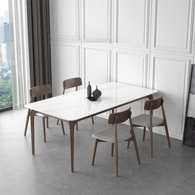 Middeleeuwse moderne gesinterde stenen tafel voor restaurant rechthoektafel met houten 4 poten