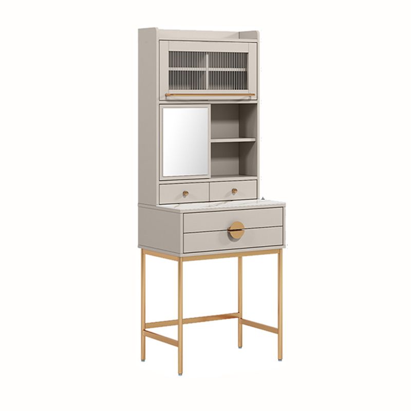 Contemporary 4 Drawer Makeup Vanity Set Wood Vanity Makeup Table Set