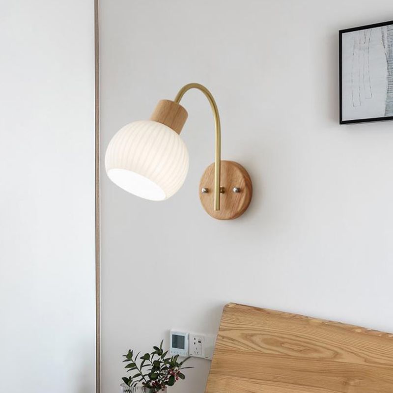 Wood Wall Light Fixture Modern Style Wall Lamp for Living Room
