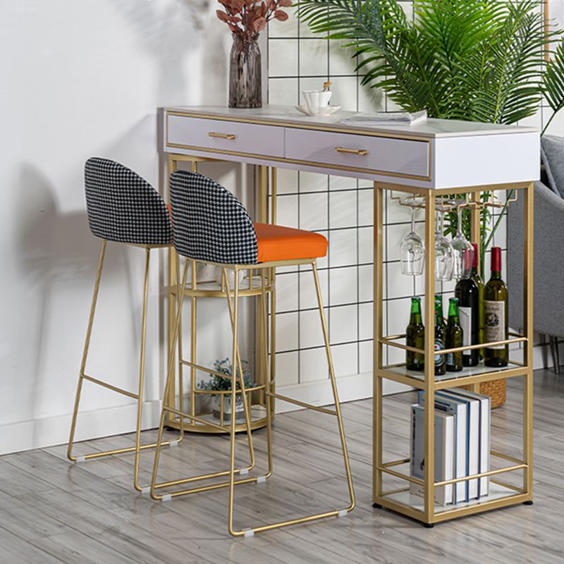 Glam Stone Rectangle Counter Table 1/3 Pieces Bar Table Set for Living Room