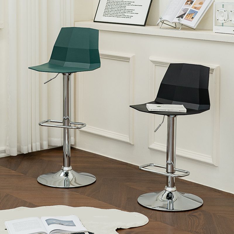 Contemporary Style Adjustable Plastic Bar Stool with Metal Legs