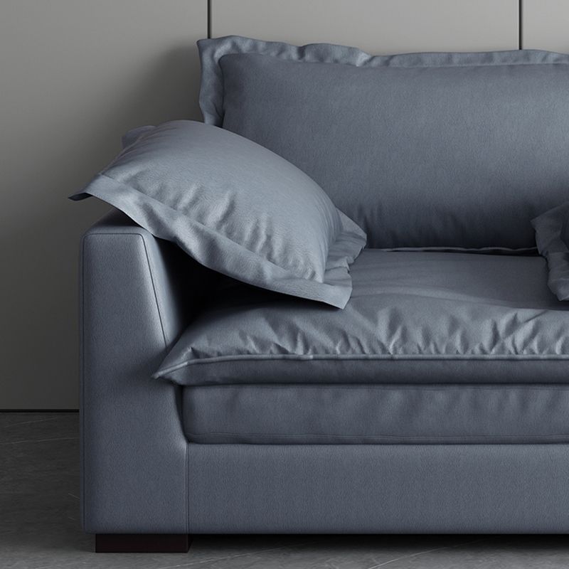 Stationary Living Room Square Arm Standard Blue-Gray Modern Sofa