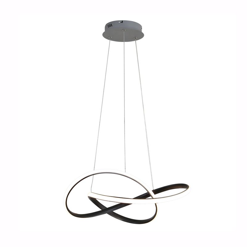 2 Color Optional Twisting Metal Pendant Lamp Simplicity LED Chandelier Light for Office