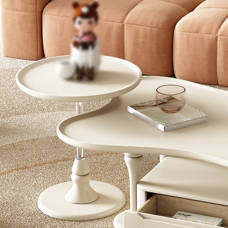Modern Wood Coffee Table No Distressing Bunching Tables with Storage Drawers