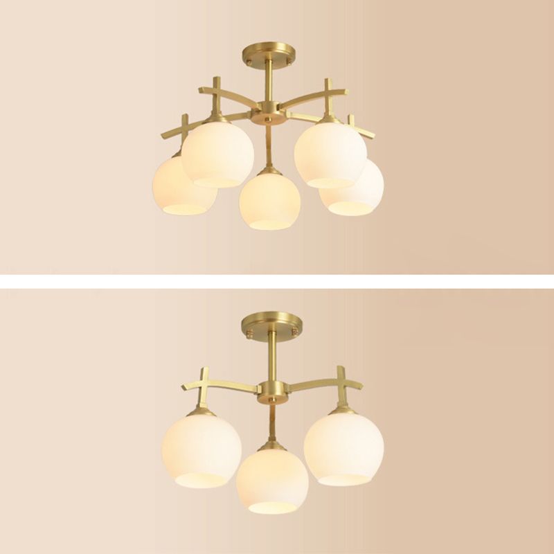 Modern Globe Ceiling Lighting Metal Multiple-Light Ceiling Mount Light Fixture