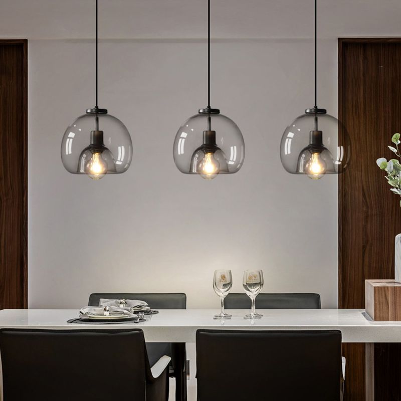 1 luminaire d'éclairage pendentif en verre léger moderne.