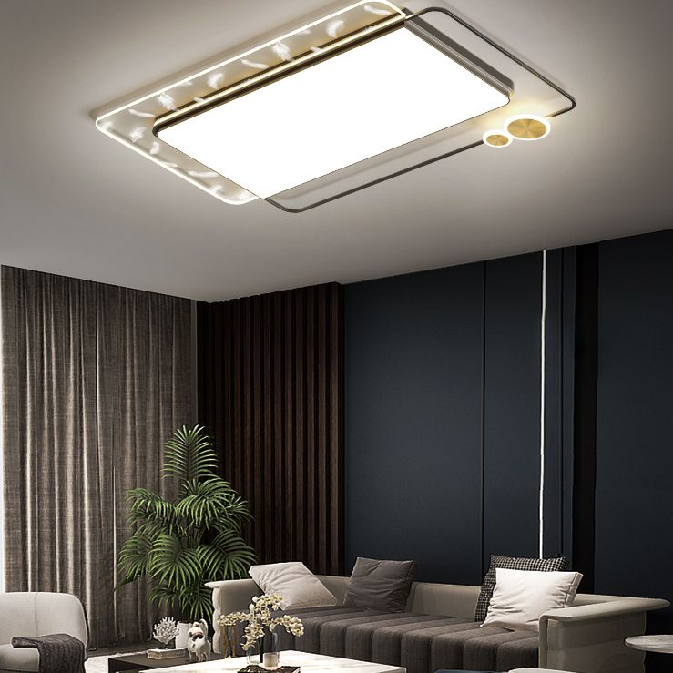 Geometrische lobby LED Semi Flush Mount in moderne beknopte stijl veer acryl plafondlicht