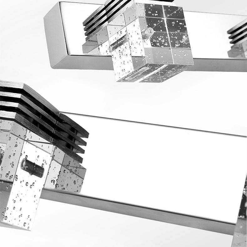 Square Vanity Sconce Lights Modern Minimalist Style Crystal Vanity Light