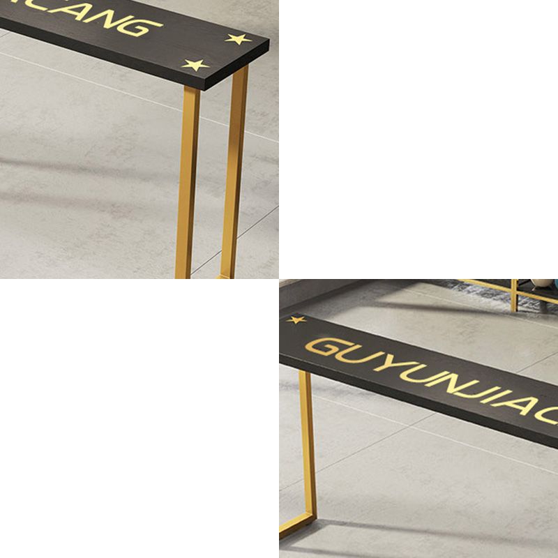 Glam Indoor Bar Dining Table Black Rectangle Counter Wine Table