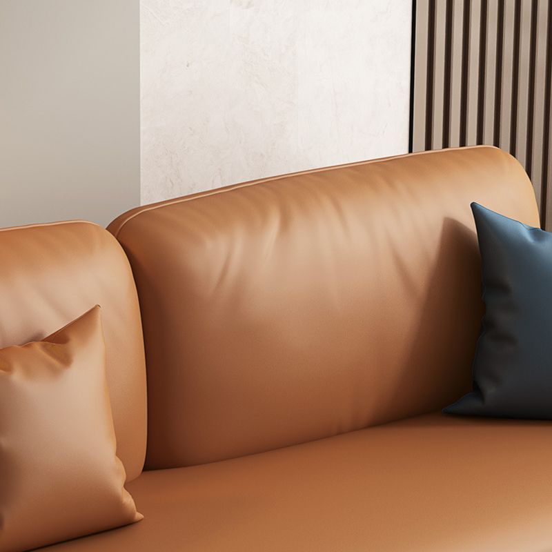 37.4" H Contemporary Faux Leather Square Arm Sofa Bed for Living Room