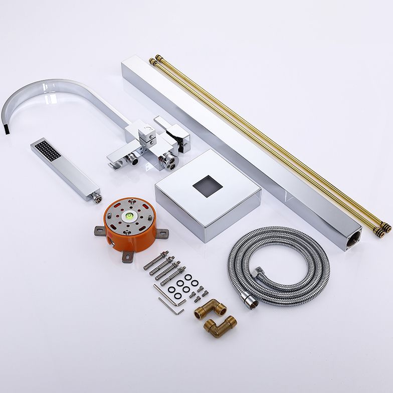 Floor Mounted Copper Freestanding Tub Filler High Arc Freestanding Faucet with Hose