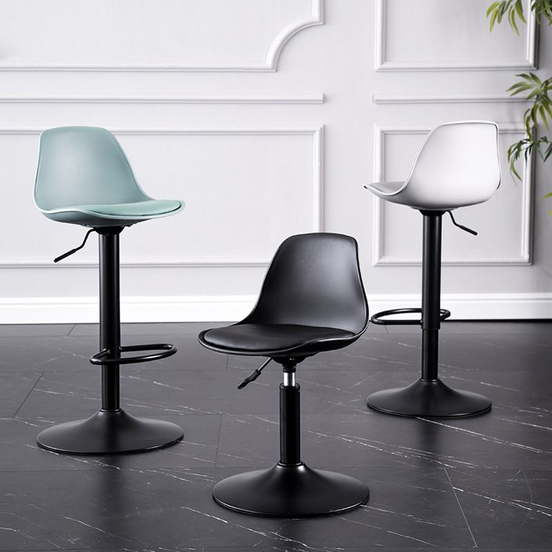 Metal Contemporary Kitchen Dining Room Armless Stool Adjustable Height Barstool