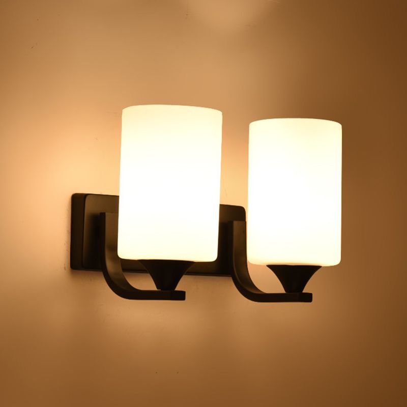 Moderna semplicità cilindri con le luci di applique luci latte murale vetrino illuminazione con camera da letto per camera da letto