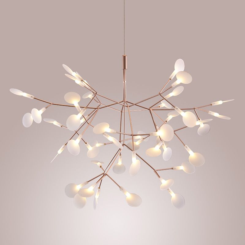 Luz de metal contemporánea de lámparas de metal Fireglies Hanging Chandelier para dormitorio