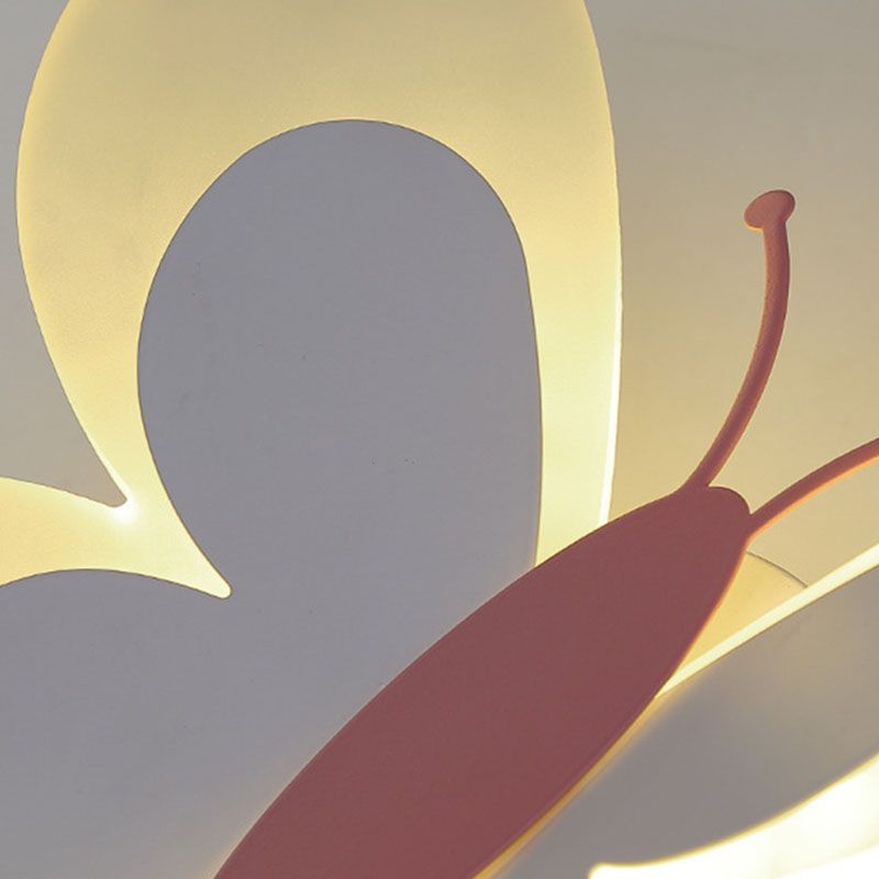 Cartoon Acrylic Wall Lighting 1-Light Butterfly Sconce Light for Children's Room