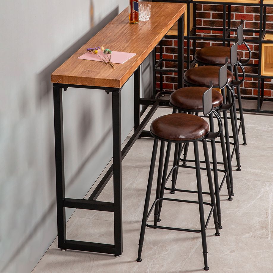 Contemporary Rectangle Bar Set 1/4/7 Pieces Solid Wood Pub Dining Set for Dining Room