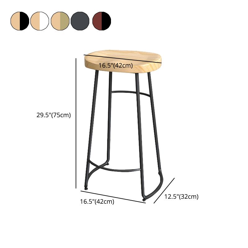 Modern Style Bar-stool with Footrest Iron Sled Legs for Kitchen Bar