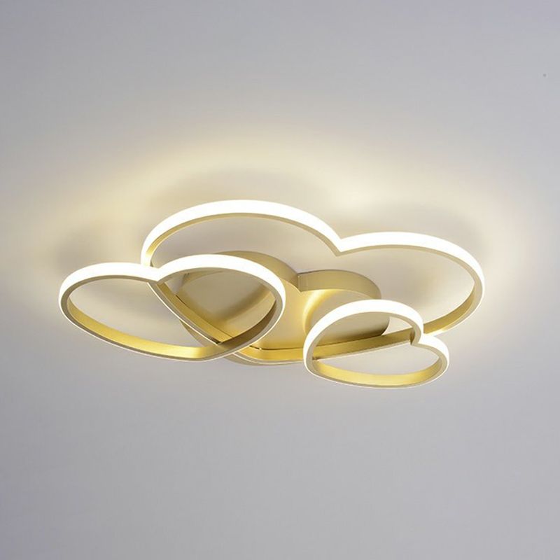 Hedendaagse Hart Flush Licht Metaal 3 Lichten Flush Mount Plafond Fixture