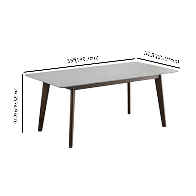 Minimalist Gray Sintered Stone Top Dining Set Rectangle Shape Standard Dining Set for Kitchen