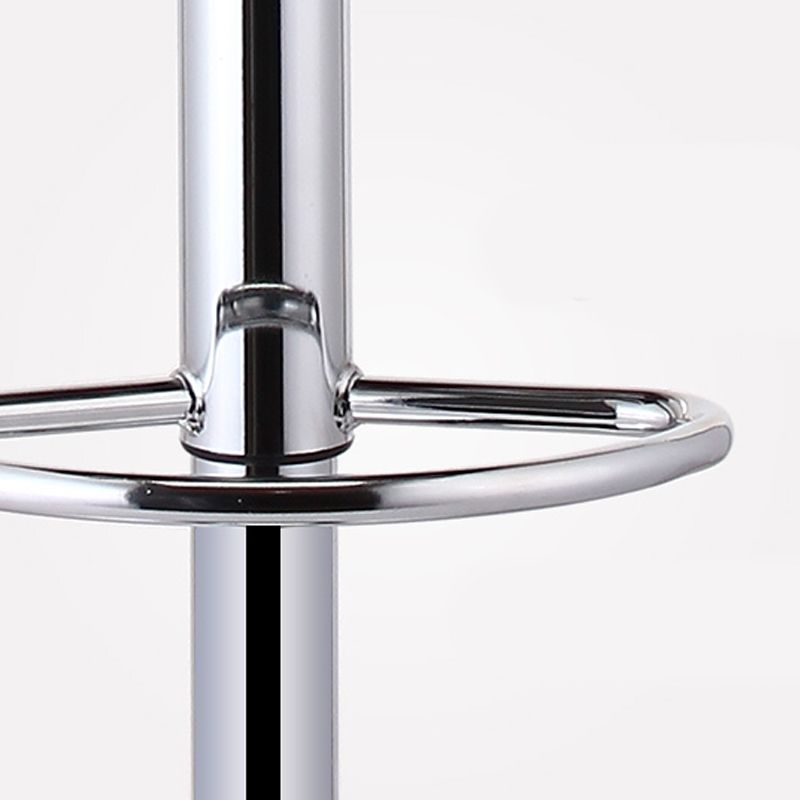 Scandinavian Metal Barstool Adjustable Low Back PU Leather Barstools in Matte Finish