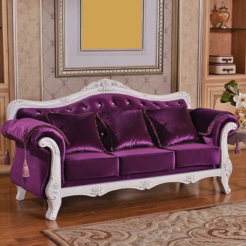 Tight and Tufted Split-Back Rolled Arm Sofa Couch for Three People